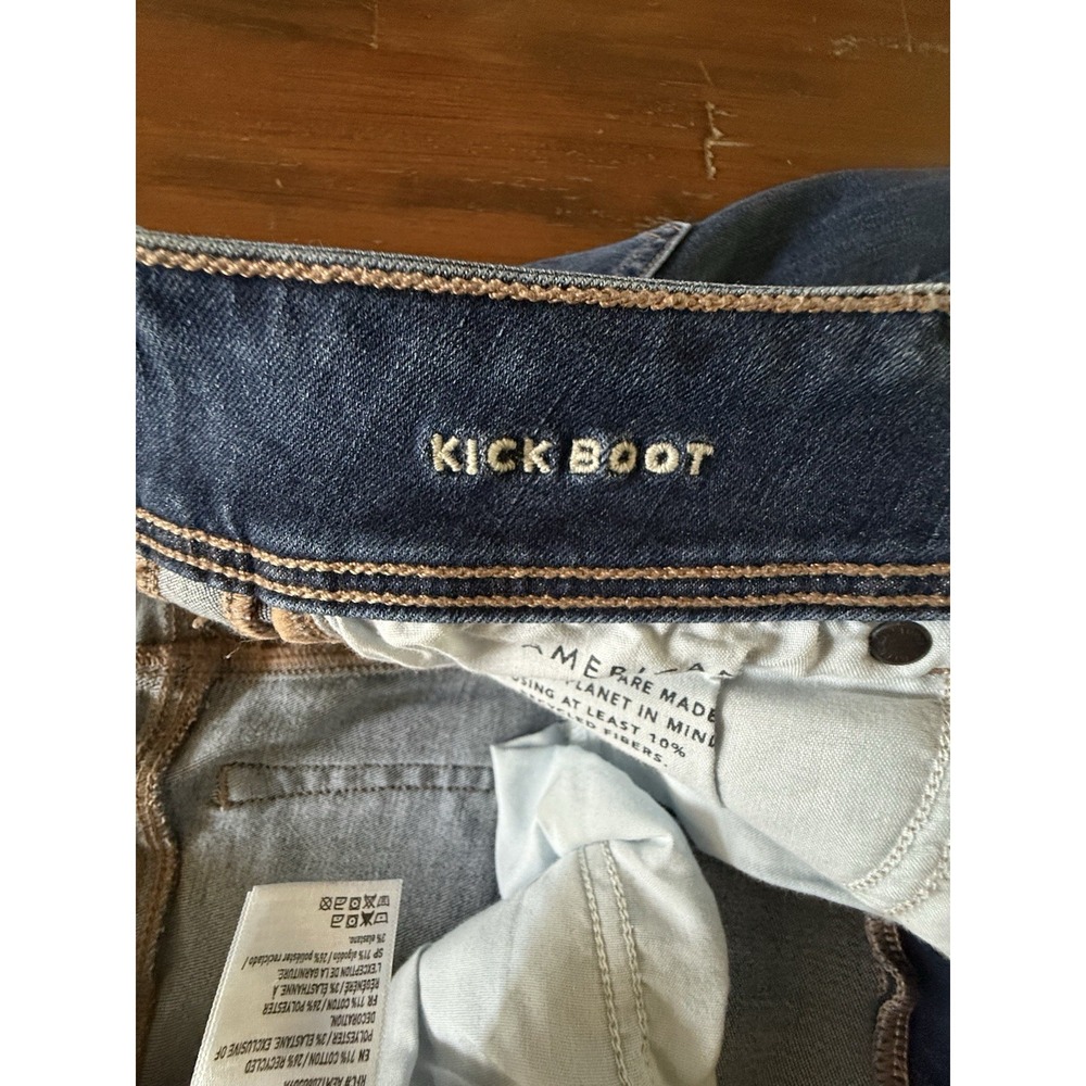 American Eagle Kick Boot Jeans Womens 4 Short Y2K Flare Stretch Denim - Picture 4 of 8